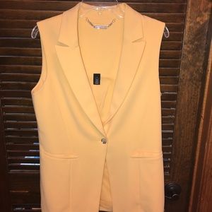 Yellow Sleeveless Jacket - WHBM Size 8